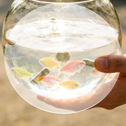 Transparent Acrylic Aquarium Lid - 6" Fish Tank Top Cover with Hole - Anti Jumping Breeder Grid Panel for Preventing Turtle Reptile Shrimp Jump Out