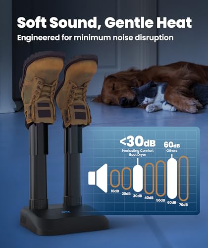 Everlasting Comfort Electric Boot Dryer for Work Boots, Silent Portable Shoe Dryer with Timer for Shoes, Boots and Cleats, Quick-Dry Glove Dryer Boot Warmer for Gloves, Helmets and Sneakers(Standard) - size: 1 Pair