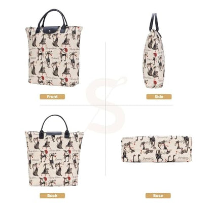 Signare Tapestry Foldable Tote Bag Reusable Shopping Bag Grocery Bag - color: Catitude