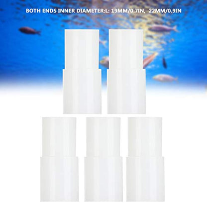 5 Pack Aquarium Pipe Adapters, Sturdy and Flexible Design, Suitable for 12mm 15mm and 19mm 22mm Tubing, Easy to Install, for Aquarium Setup (L) - size: L