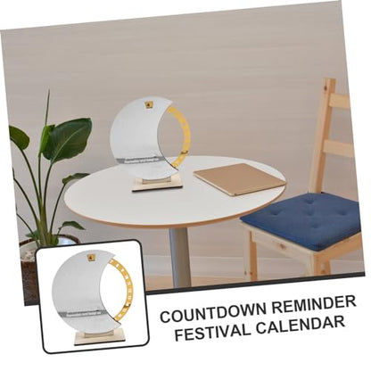 Wooden Ramadan Countdown Calendar Elegant Rotating Tabletop Decoration for Eid Celebrations for Home Office and School Decor