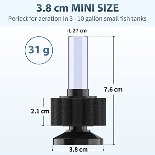 Pawfly Aquarium Air Pump with Nano Bio Sponge Filter Kit Air Control Valve Airline Tubing and Check Valve Accessories - style: 3-10 Gal