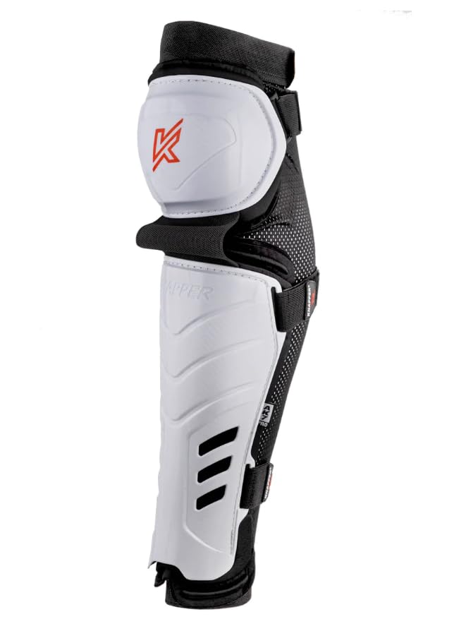 Ball Hockey Protective Gear | AK7 PRO SHIN Guards | KNAPPER - color: White, size: 12