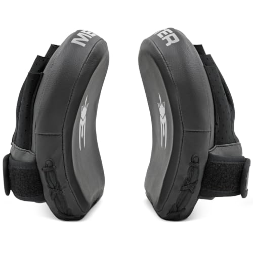 Meister 3D Armor Padded Target Mitts - Curved Micro Focus Pads for Boxing & MMA