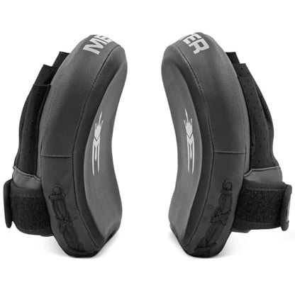 Meister 3D Armor Padded Target Mitts - Curved Micro Focus Pads for Boxing & MMA