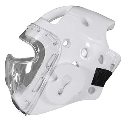 adidas Martial Arts Taekwondo Headgear with Face Shield - color: White, size: X-Small