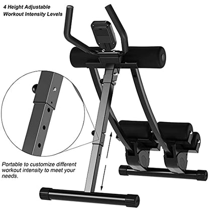 Ab Machine Multi-Functional Exercise Equipment for Home Gym, Height Adjustable Abs Workout Equipment