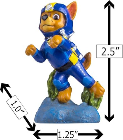 Penn-Plax Officially Licensed Paw Patrol Aquarium Ornament – Chase – Mini Size - size: Small