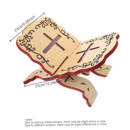Wooden Folding Bible Stand Quran Holder 13x9.1 – Prayer Book Stand for Table Church Chapel Supplies