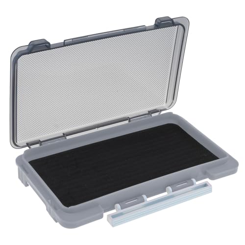 Fishing Tackle Box Slit Foam Case, Super Slim Fishing Lures Jig Box Hooks Spinners Spoons Storage Tackle Tray, (6.8 * 3.8 * 0.8inch) (Gray) - color: Gray