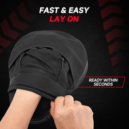 Boxing Pads Curved Focus Mitts, Training Pads,MMA Muay Thai Kickboxing Coaching Martial Arts Punching Hand Target Strike Shield & Boxing Mitts - color: Black
