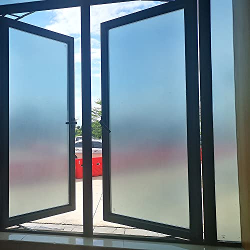 VSUDO 1 Roll 17.7" by 78.7" Static Cling Window Film for Privacy, Frosted Glass Pattern Window Tint Sticker for Home or Office (9.68 Sq. Ft Total) - color: Frosted, size: 1 Roll, 17.7" By 78.7"
