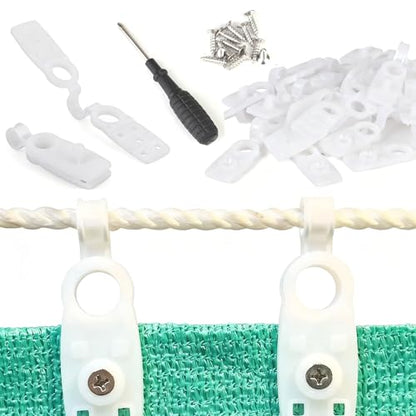 Heavy Duty Waterproof Shade Cloth Clips 20 Pack | ABS Plastic Locking Clamps for Sun Sail, Mesh Netting, Garden Cover, Tarpaulin Grips for Outdoor Patio, Plant Protection | White