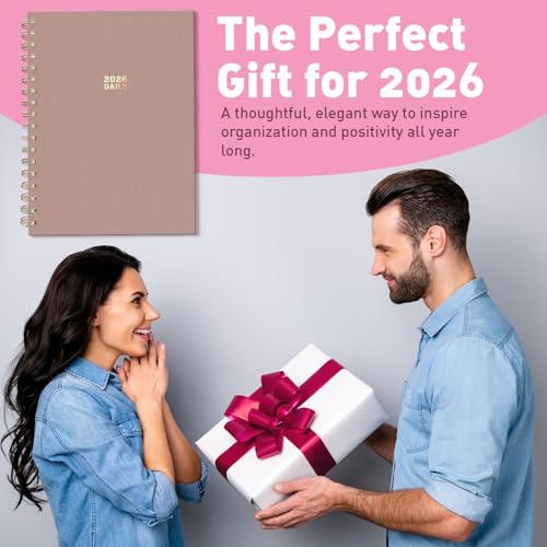 Sweetzer & Orange 2026 Planner – 6" x 8.25" Dated Daily, Weekly & Monthly Calendar Planner – January to December 2026 – Eucalyptus Design with Motivational Stickers, Gold Spiral & Sturdy Paper - color: Eucalyptus
