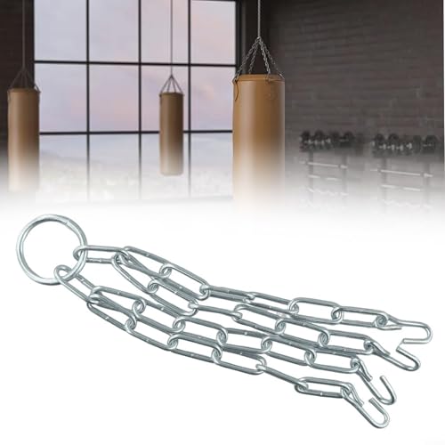 FABULETTA Zinc Galvanized Heavy Bag Chain for Boxing and MMA, 12 Inch Punching Bag Hanger with 4 S-Hooks, Rust Resistant Metal Replacement Chain for Home Gym Training Equipment
