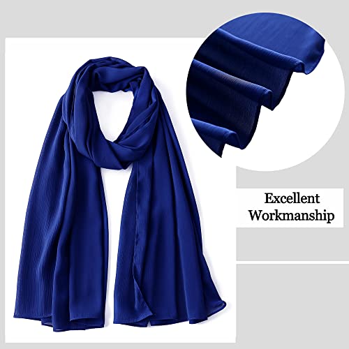 Chiffon Shawls and Wraps - Lightweight Scarve for Women Evening Dresses Wedding Bridal Formal Party - color: G-royal Blue