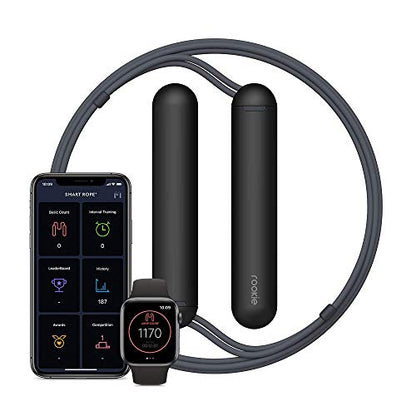 Tangram Smart Rope Rookie – Smart Jump Rope with Counter & App, Bluetooth Fitness Tracker, Adjustable Jump Rope for Weight Loss, Cardio, HIIT & Home Workouts - color: Black/Orange