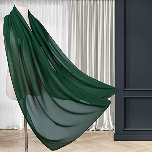 Ladiery Chiffon Shawl Wraps for Women Evening Dresses, Elegant Soft Sheer Shawls for formal dressy Bride Wedding - color: Dark Green(1)