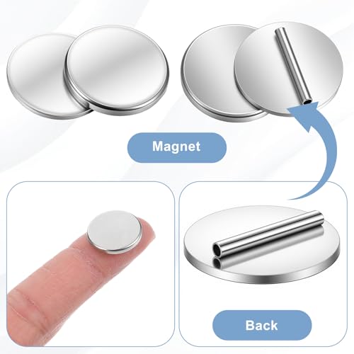 Hecila 4 Pairs Mini Magnetic Pin Brooch Converters Magnetic Clasps Metal Clothing Magnets Buckle Almost Invisible Magnets Pins Converter Lapel Pin Holder for Hijab Scarf Shawls Thin Fabric