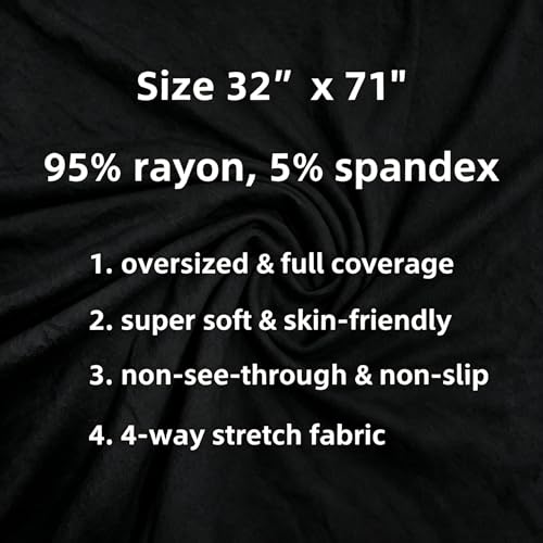 Lina & Lily Non-see-through Premium Jersey Maxi Hijab Head Scarf Wrap for Muslim Women - color: Black
