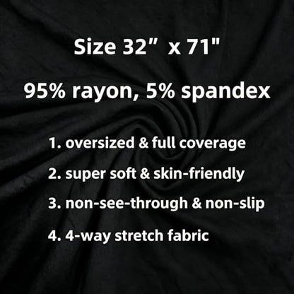 Lina & Lily Non-see-through Premium Jersey Maxi Hijab Head Scarf Wrap for Muslim Women - color: Black