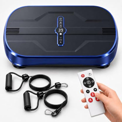 Natini Vibration Plate Exercise Machine - Power Vibrating Plate for Lymphatic Drainage,Whole Body Workout Machine for Women Weight Loss Home Fitness, - style: Flat Blue