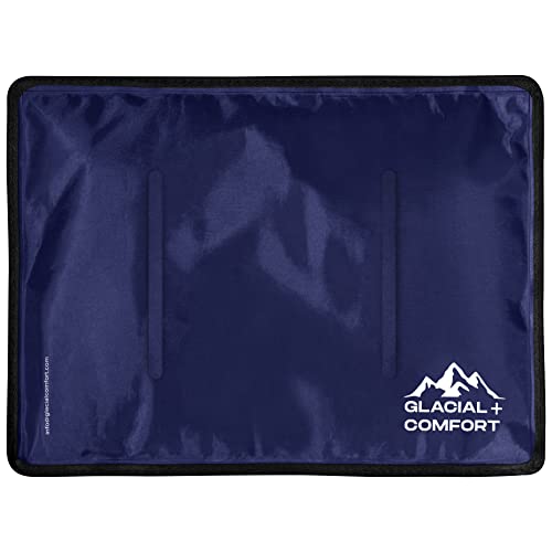 Glacial Comfort Large Gel Ice Pack for Injuries Reusable - (15" x 11") Cold Pads for Back Pain, Hip, Knee, Shoulder, Muscle Strains, Migraine & Postpartum Recovery, Flex Technology - Compression Pad. - size: Large (15" x 11")