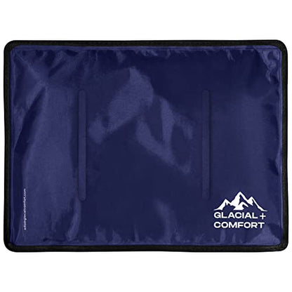 Glacial Comfort Large Gel Ice Pack for Injuries Reusable - (15" x 11") Cold Pads for Back Pain, Hip, Knee, Shoulder, Muscle Strains, Migraine & Postpartum Recovery, Flex Technology - Compression Pad. - size: Large (15" x 11")