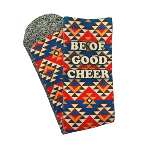 Men's – Christian Crew Socks for Men with Scripture | Moisture-Wicking | Easter Gift Idea - color: Be of Good Cheer