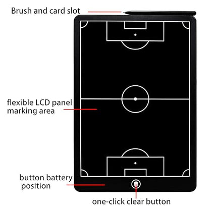 Soccer Coaching Board,16 Inch LCD Soccer clipboard for Coaches, Marking Training Tactical Board with Pen