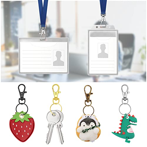 120PCS Premium Swivel Lanyard Snap Hook with Key Rings, Metal Keychain Hooks for Jewelry Making, Crafts (Multicolor) - color: Mixing colors