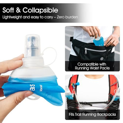 GUYI GYGYL Soft Flask, Collapsible Water Bottle for Sports, 150ml Blue 2pcs - color: 2Pcs 150ml Blue