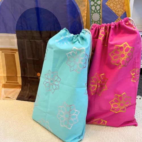 Peacock Supplies - Luxury Eid Sacks - Blue and Silver Foil