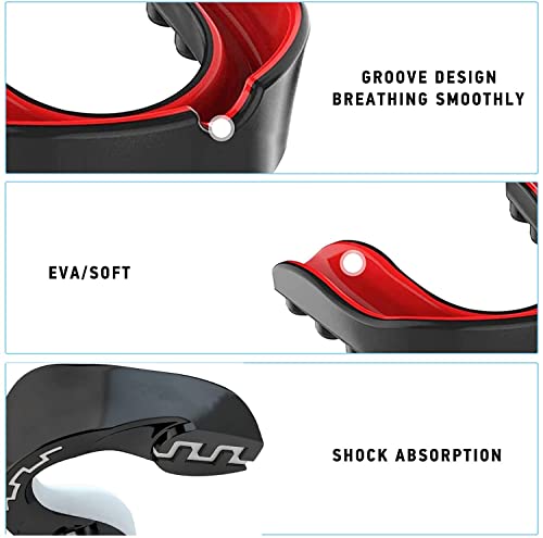 3 Pack Kids Youth Mouth Guard Football Sports Braces Mouthguards for Mouthpiece Boys Teeth for MMA Boxing Rugby Kickboxing Taekwondo Softball Lacrosse to Braces EVA (Black) - color: Black
