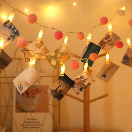ChiRee 9.86Ft Photo Clip String Lights - color: Pink-Small Clip