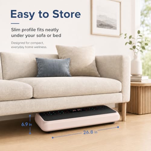 Natini Vibration Plate Exercise Machine - Power Vibrating Plate for Lymphatic Drainage,Whole Body Workout Machine for Women Weight Loss Home Fitness, - style: BT-Pink