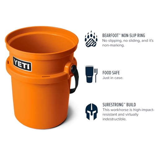 YETI Loadout 5-Gallon Bucket, Impact Resistant Fishing/Utility Bucket - color: King Crab
