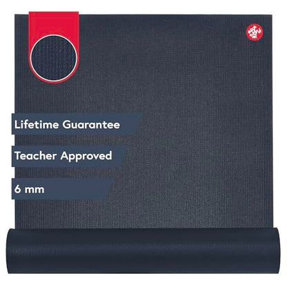 Manduka PRO Yoga Mat - 6mm | Lifetime Durability | Hygienic Construction | Premium Studio Quality | Teacher Approved - color: Midnight, size: 71" x 26"