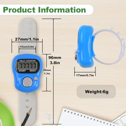 Tally Counter Electronic Finger Counter Digtal Clicker Counter 20pc | 10 Colors 5 Digit LCD Counting For Knitting /Golf /Coaching /Goods Counting/Lap Etc