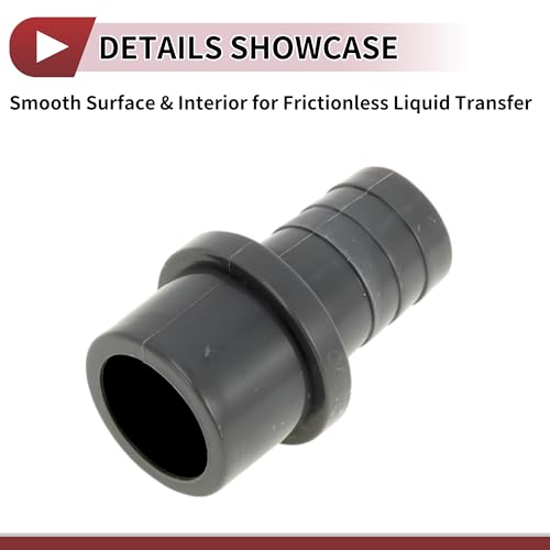 Plastic Hose Barb Fitting 1-1/4" x 1"Barb OD Straight Through Pipe Connector Grey 5 Pcs - color: Gray, size: 1-1/4"x 1" OD