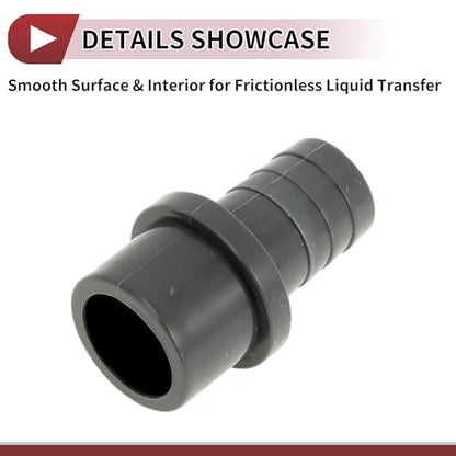 Plastic Hose Barb Fitting 1-1/4" x 1"Barb OD Straight Through Pipe Connector Grey 5 Pcs - color: Gray, size: 1-1/4"x 1" OD