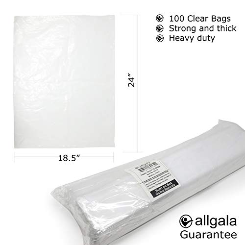 Allgala Heavy Duty PE Thick 3 mil Open-End Plastic Packaging Bags/Clear - 18x24-100 Bag - size: 18x24*100 Bag