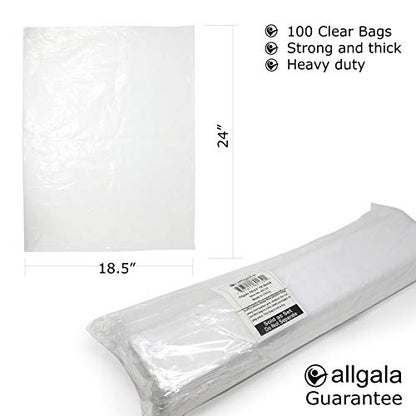 Allgala Heavy Duty PE Thick 3 mil Open-End Plastic Packaging Bags/Clear - 18x24-100 Bag - size: 18x24*100 Bag