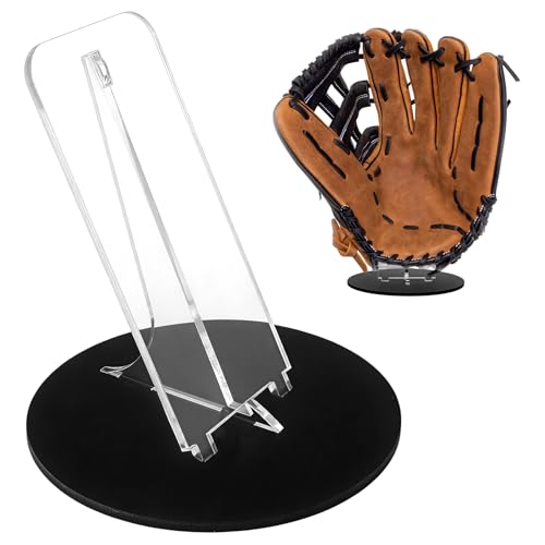 Baseball Glove Display Stand Baseball Glove Holder for Batting Gloves and Fielder's Gloves, Black and Clear