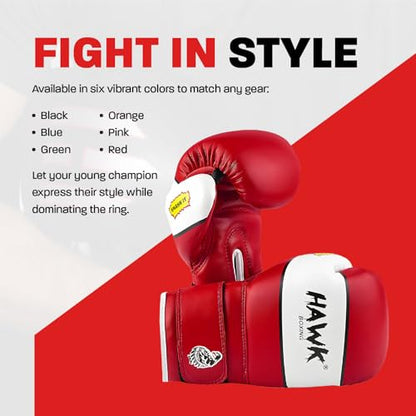 Kids Boxing Gloves for Kids Children Youth Punching Bag Kickboxing Muay Thai Mitts MMA Training Sparring Gloves - color: Red, size: 6 oz