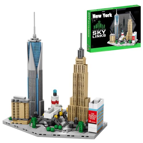 Architecture New York Skyline Building Set 3D Collection Model, Iconic Empire State Building Model Home Office Décor, Unique Collectible Gift for Adults Travel or Architecture Enthusiasts - style: New York Skyline