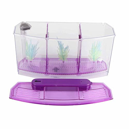 Aquarium Fish LED Acrylic Three Di Breeding Isolation Box for Sm Fishes Bottom of the Change for and Stress Valve (Violet) - color: Violet