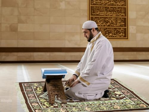 Prayer Mat, Prayer Mat Islam, Prayer-Rug Islamic, Muslim Prayer-Rug, with Elegant Design Bags, Soft Carpet, for Ramadan Islamic Muslim, Great Gift for Family, Friends (Brown)