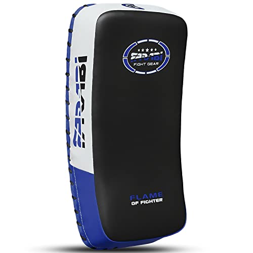 Farabi Thai Pad Training Kick Pad Curved Coaching Pad Kicking Mix Martial Arts x 1 Single Unit - color: Blue