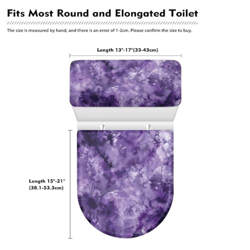 Marble Purple Toilet Lid Covers & Toilet Tank Lid Cover Elastic Edges Universal Fit Standard Oblong Elongated Toilet Home Xmas Decoration - color: Marble Purple
